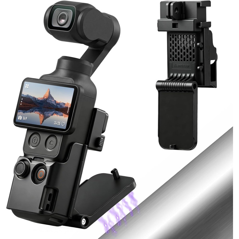 AMAZEAR Support magnétique pour DJI Osmo Pocket 4/3, Accessoire Pocket4/3, Adaptateur d'extension magnétique, Support de boîtier