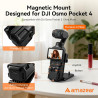 AMAZEAR Support magnétique pour DJI Osmo Pocket 4/3, Accessoire Pocket4/3, Adaptateur d'extension magnétique, Support de boîtier