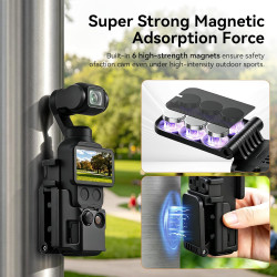 AMAZEAR Support magnétique pour DJI Osmo Pocket 4/3, Accessoire Pocket4/3, Adaptateur d'extension magnétique, Support de boîtier