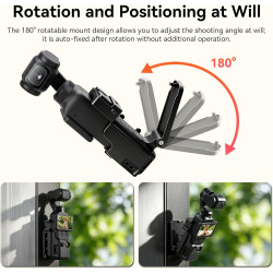 AMAZEAR Support magnétique pour DJI Osmo Pocket 4/3, Accessoire Pocket4/3, Adaptateur d'extension magnétique, Support de boîtier
