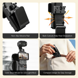 AMAZEAR Support magnétique pour DJI Osmo Pocket 4/3, Accessoire Pocket4/3, Adaptateur d'extension magnétique, Support de boîtier