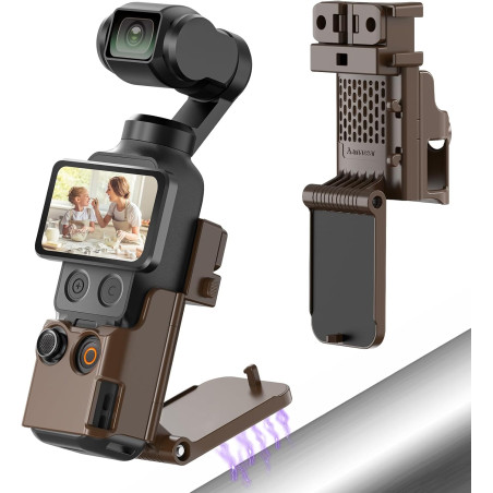 AMAZEAR Support magnétique pour DJI Osmo Pocket 4/3, Accessoires Pocket3, Support de boîtier à Ventouse magnétique pour Bureau, 