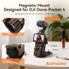 AMAZEAR Support magnétique pour DJI Osmo Pocket 4/3, Accessoires Pocket3, Support de boîtier à Ventouse magnétique pour Bureau, 