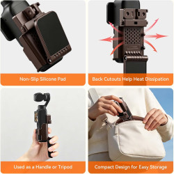 AMAZEAR Support magnétique pour DJI Osmo Pocket 4/3, Accessoires Pocket3, Support de boîtier à Ventouse magnétique pour Bureau, 