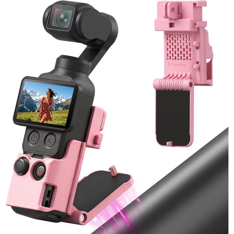 AMAZEAR Support magnétique pour DJI Osmo Pocket 4/3, Accessoire Pocket4/3, Adaptateur d'extension magnétique, Support de boîtier