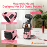 AMAZEAR Support magnétique pour DJI Osmo Pocket 4/3, Accessoire Pocket4/3, Adaptateur d'extension magnétique, Support de boîtier