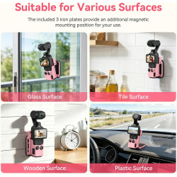 AMAZEAR Support magnétique pour DJI Osmo Pocket 4/3, Accessoire Pocket4/3, Adaptateur d'extension magnétique, Support de boîtier