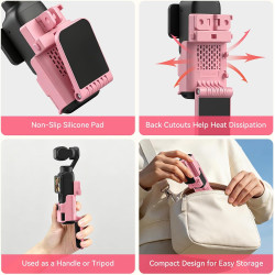 AMAZEAR Support magnétique pour DJI Osmo Pocket 4/3, Accessoire Pocket4/3, Adaptateur d'extension magnétique, Support de boîtier