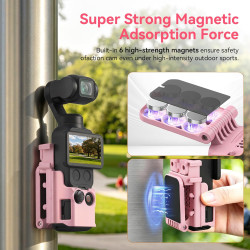 AMAZEAR Support magnétique pour DJI Osmo Pocket 4/3, Accessoire Pocket3, Adaptateur d'extension magnétique,Support de boîtier à 