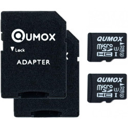 2pcs Pack QUMOX 32GB MICRO SD MEMORY CARD CLASS 10 UHS-I 32 GB 32Go Go carte mémoire HighSpeed Write Speed 15MB/S read speed upt
