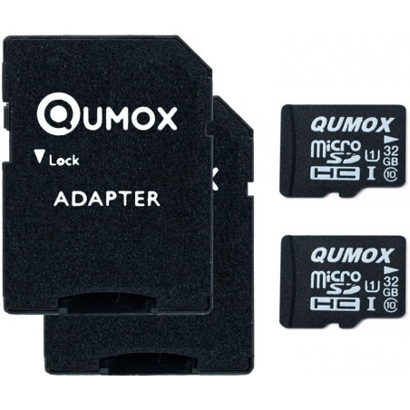 2pcs Pack QUMOX 32GB MICRO SD MEMORY CARD CLASS 10 UHS-I 32 GB 32Go Go carte mémoire HighSpeed Write Speed 15MB/S read speed upt