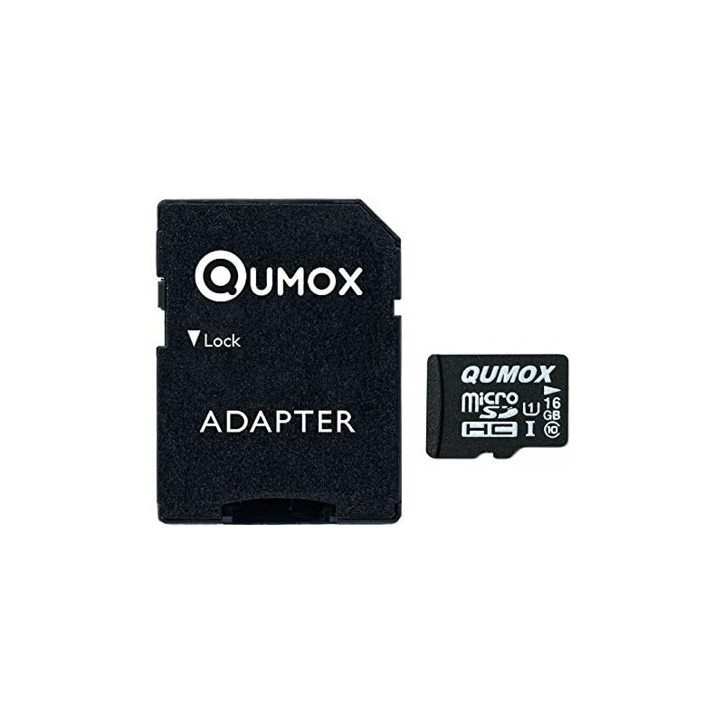QUMOX Carte mémoire Micro SD 16 Go Classe 10 UHS-I High Speed Vitesse écriture12 Mo/s Vitesse Lecture Jusqu’à 70 Mo/s