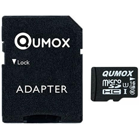 QUMOX Carte mémoire Micro SD 16 Go Classe 10 UHS-I High Speed Vitesse écriture12 Mo/s Vitesse Lecture Jusqu’à 70 Mo/s
