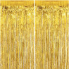 2 Rideaux Métallique Tinsel Or, Rideaux à Franges en Aluminium, Toile de Fond pour Photos de Fête Or, Decoration Anniversaire, M