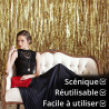2 Rideaux Métallique Tinsel Or, Rideaux à Franges en Aluminium, Toile de Fond pour Photos de Fête Or, Decoration Anniversaire, M
