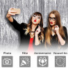 2 Rideaux Métallique Tinsel Argent, Rideaux à Franges en Aluminium, Toile de Fond pour Photos de Fête Argent, Decoration Anniver