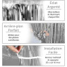 2 Rideaux Métallique Tinsel Argent, Rideaux à Franges en Aluminium, Toile de Fond pour Photos de Fête Argent, Decoration Anniver