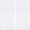 Jonami 2 Rideau Métallique Tinsel Blanc, Rideaux à Franges en Aluminium, Toile de Fond pour Photos de Fête, Décoration Anniversa