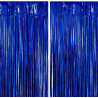 Jonami 2 rideau métallique tinsel bleu, rideaux à franges en aluminium, toile de fond pour photos de fête rose, decoration anniv