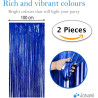 Jonami 2 rideau métallique tinsel bleu, rideaux à franges en aluminium, toile de fond pour photos de fête rose, decoration anniv