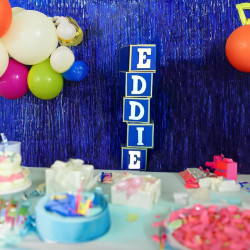 Jonami 2 rideau métallique tinsel bleu, rideaux à franges en aluminium, toile de fond pour photos de fête rose, decoration anniv