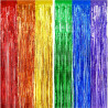 Jonami 2 rideau métallique tinsel multicolore, rideaux à franges en aluminium, toile de fond pour photos de fête rose, decoratio