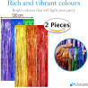Jonami 2 rideau métallique tinsel multicolore, rideaux à franges en aluminium, toile de fond pour photos de fête rose, decoratio