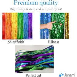 Jonami 2 rideau métallique tinsel multicolore, rideaux à franges en aluminium, toile de fond pour photos de fête rose, decoratio