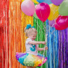 Jonami 2 rideau métallique tinsel multicolore, rideaux à franges en aluminium, toile de fond pour photos de fête rose, decoratio