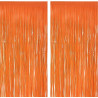 Jonami 2 rideau métallique tinsel orange, rideaux à franges en aluminium, toile de fond pour photos de fête rose, decoration ann
