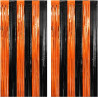 Jonami 2 rideau métallique tinsel orange noir, rideaux à franges en aluminium, toile de fond pour photos de fête, decoration ann