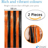 Jonami 2 rideau métallique tinsel orange noir, rideaux à franges en aluminium, toile de fond pour photos de fête, decoration ann
