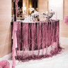 Jonami 2 rideau métallique tinsel rose, rideaux à franges en aluminium, toile de fond pour photos de fête rose, decoration anniv