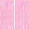 Jonami 2 Rideau Métallique Tinsel Rose Clair, Rideaux à Franges en Aluminium, Toile de Fond pour Photos de Fête, Décoration Anni