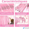 Jonami 2 Rideau Métallique Tinsel Rose Clair, Rideaux à Franges en Aluminium, Toile de Fond pour Photos de Fête, Décoration Anni