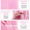 Jonami 2 Rideau Métallique Tinsel Rose Clair, Rideaux à Franges en Aluminium, Toile de Fond pour Photos de Fête, Décoration Anni
