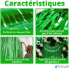 Jonami 2 Rideau Métallique Tinsel Vert, Rideaux à Franges en Aluminium, Toile de Fond pour Photos de Fête, Décoration Anniversai