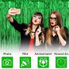Jonami 2 Rideau Métallique Tinsel Vert, Rideaux à Franges en Aluminium, Toile de Fond pour Photos de Fête, Décoration Anniversai