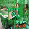Jonami 2 Rideau Métallique Tinsel Vert, Rideaux à Franges en Aluminium, Toile de Fond pour Photos de Fête, Décoration Anniversai
