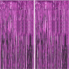 Jonami 2 Rideau Métallique Tinsel Violet, Rideaux à Franges en Aluminium, Toile de Fond pour Photos de Fête, Décoration Annivers