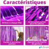 Jonami 2 Rideau Métallique Tinsel Violet, Rideaux à Franges en Aluminium, Toile de Fond pour Photos de Fête, Décoration Annivers