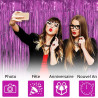 Jonami 2 Rideau Métallique Tinsel Violet, Rideaux à Franges en Aluminium, Toile de Fond pour Photos de Fête, Décoration Annivers