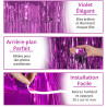 Jonami 2 Rideau Métallique Tinsel Violet, Rideaux à Franges en Aluminium, Toile de Fond pour Photos de Fête, Décoration Annivers