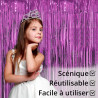 Jonami 2 Rideau Métallique Tinsel Violet, Rideaux à Franges en Aluminium, Toile de Fond pour Photos de Fête, Décoration Annivers
