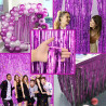 Jonami 2 Rideau Métallique Tinsel Violet, Rideaux à Franges en Aluminium, Toile de Fond pour Photos de Fête, Décoration Annivers