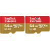 SanDisk 64 Go Extreme Carte microSDXC pour caméras embarquées et Drones + Adaptateur SD + RescuePRO Deluxe, jusqu'à 170 Mo/s, av