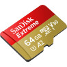 SanDisk 64 Go Extreme Carte microSDXC pour caméras embarquées et Drones + Adaptateur SD + RescuePRO Deluxe, jusqu'à 170 Mo/s, av