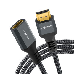 Twozoh Câble d'extension HDMI 8K, Câble HDMI 2.1 Mâle vers Femelle, Rallonge Câble HDMI en nylon tressé compatible 8K@60Hz, 4K@1