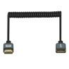 Twozoh Câble Spiralé HDMI Rallonge, Plug-Play Extension Mâle vers Femelle, 3D 4K@60Hz 2,0a/b 1080p (0,3M-1,5M)