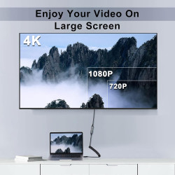 Twozoh Câble Spiralé HDMI Rallonge, Plug-Play Extension Mâle vers Femelle, 3D 4K@60Hz 2,0a/b 1080p (0,3M-1,5M)
